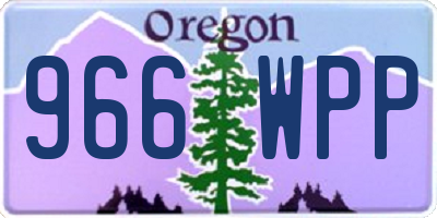 OR license plate 966WPP