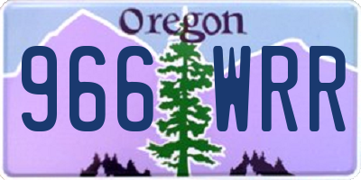 OR license plate 966WRR