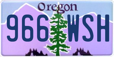 OR license plate 966WSH