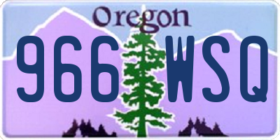 OR license plate 966WSQ
