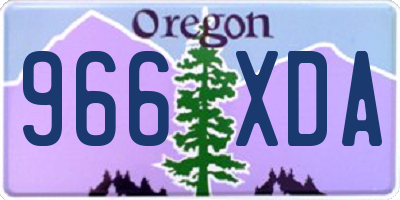 OR license plate 966XDA