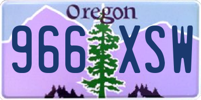 OR license plate 966XSW