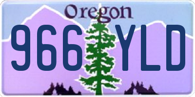 OR license plate 966YLD
