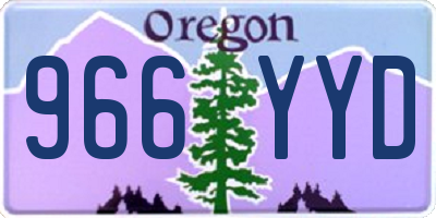 OR license plate 966YYD