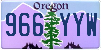 OR license plate 966YYW