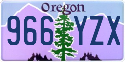 OR license plate 966YZX