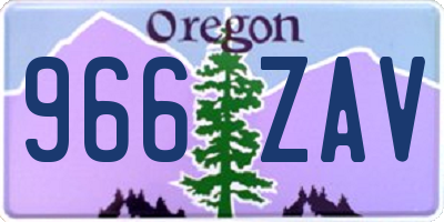 OR license plate 966ZAV