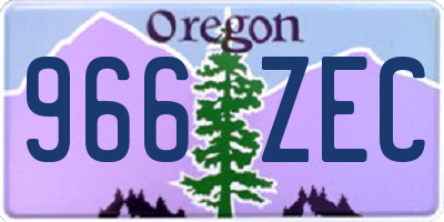 OR license plate 966ZEC