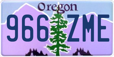 OR license plate 966ZME