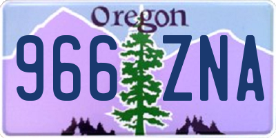 OR license plate 966ZNA