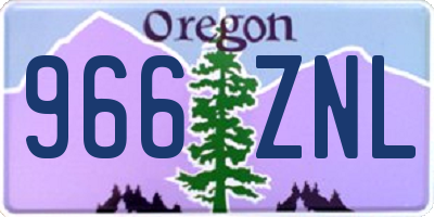 OR license plate 966ZNL