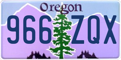 OR license plate 966ZQX