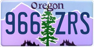 OR license plate 966ZRS