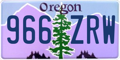 OR license plate 966ZRW
