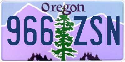 OR license plate 966ZSN