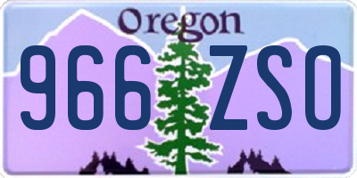 OR license plate 966ZSO