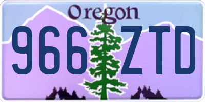 OR license plate 966ZTD