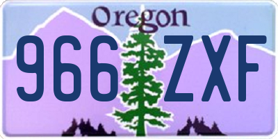 OR license plate 966ZXF