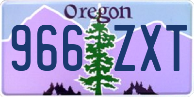 OR license plate 966ZXT