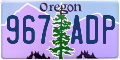 OR license plate 967ADP