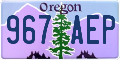 OR license plate 967AEP