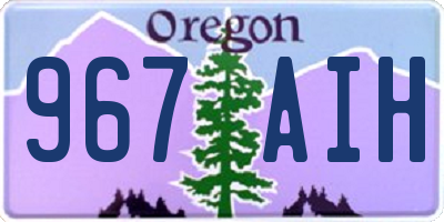 OR license plate 967AIH