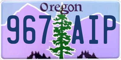 OR license plate 967AIP