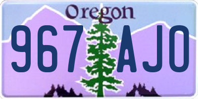 OR license plate 967AJO