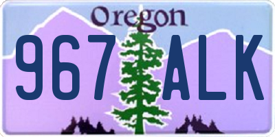 OR license plate 967ALK