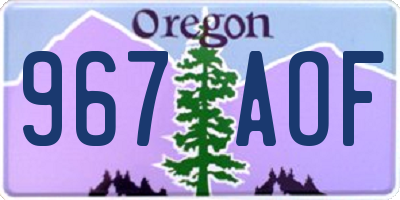 OR license plate 967AOF