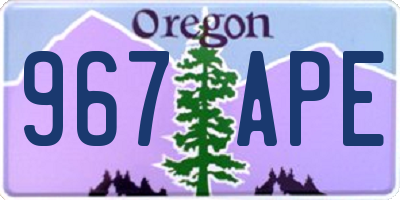 OR license plate 967APE