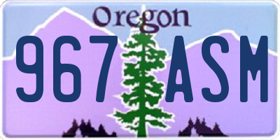 OR license plate 967ASM