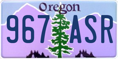 OR license plate 967ASR