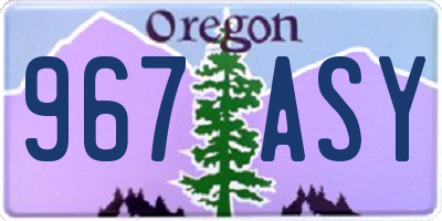 OR license plate 967ASY