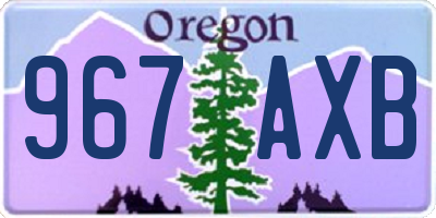 OR license plate 967AXB