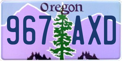 OR license plate 967AXD