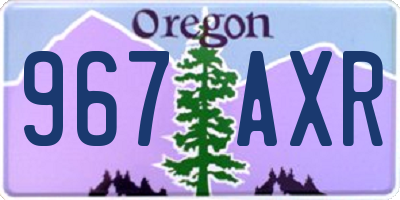 OR license plate 967AXR
