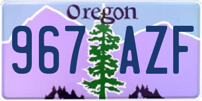 OR license plate 967AZF