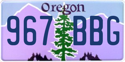 OR license plate 967BBG