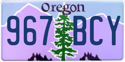 OR license plate 967BCY