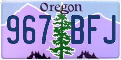OR license plate 967BFJ