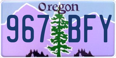 OR license plate 967BFY