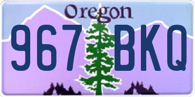 OR license plate 967BKQ