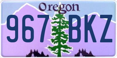OR license plate 967BKZ