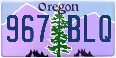 OR license plate 967BLQ