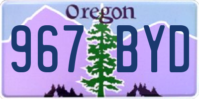 OR license plate 967BYD