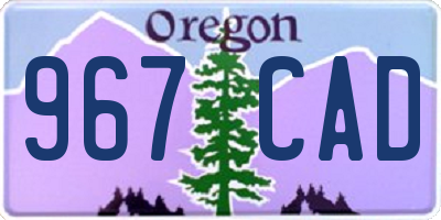 OR license plate 967CAD