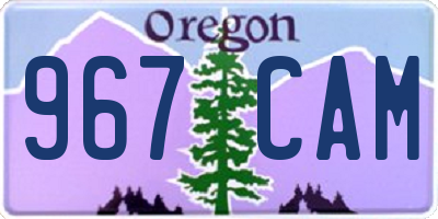OR license plate 967CAM