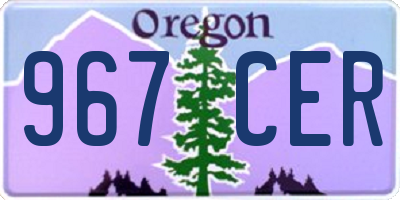OR license plate 967CER