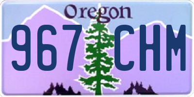OR license plate 967CHM
